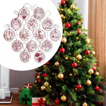 Набор рождественских украшений с ручной вышивкой, украшение, легкая елка Multicolor