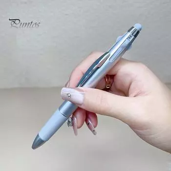 Набор ручек для дизайна ногтей с 4 сменными головками для бусин, цветочный узор в горошек, стразы, тонкий аппликатор для нанесения клея, для самостоятельного использования в салоне серебряный