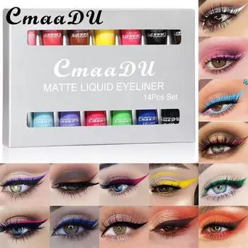 Набор ручек для подводки глаз CmaaDu, 14 цветов, от которого нелегко упасть в обморок в течение длительного времени 01