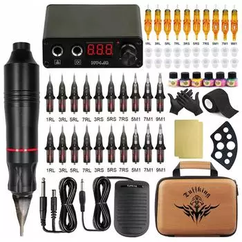 Набор ручек для татуировок Набор машинок для татуировок Robert Набор игл для татуировок Набор смешанных игл Набор для татуировок красный