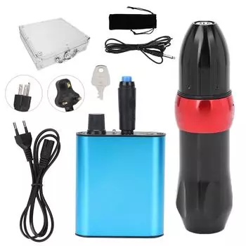 Набор ручек для татуировок, профессиональная, полная, беспроводная педаль, блок питания, тату-машинка для начинающих 9 EU Plug