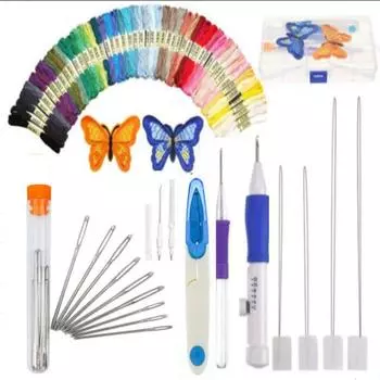 Набор ручек для вышивания своими руками Magic Embroidery Kit Punch Needle Kit Stitching Tool Set Apparel Sheeting Tatch Knitting Tool Швейные принадлежности