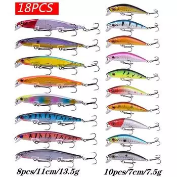 Набор рыболовных приманок, тонущая жесткая приманка для гольяна, качающаяся приманка, сумасшедшие воблеры, снасти, искусственные бионические приманки с кривошипом, комплект