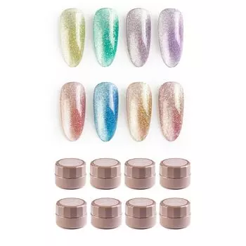 набор с 3 г магнитного геля HEMA FREE ультрамелкие частицы конфетного цвета Glass Crystal Transparency eye Magnet Galaxy Transparency Puru Magnail 8 цветов