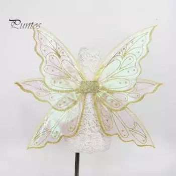 Набор с крыльями феи, легкий костюм феи с цветочной гирляндой, мишура для волос феи, палочка, уши эльфа, комплект с крыльями бабочки Small