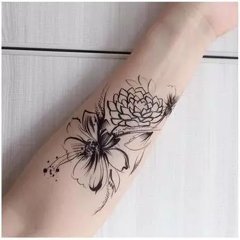 Набор с перекрестными границами, ручная роспись, большой узор, полурука, эскиз, цветы, водная печать, 3d наклейки