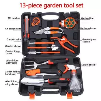 Набор садовых инструментов из 13 предметов, набор аппаратных инструментов, бытовой ручной ящик для инструментов для деревообработки, набор инструментов для обслуживания электрооборудования