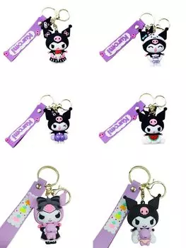 набор Sanrio Персонажи Популярный Милый Куроми Аниме 3D ПВХ брелок [AZUSA] 6 предметов (Современный) [Элемент] фиолетовый