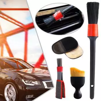 Набор щеток для чистки автомобиля Для чистки колес, приборных панелей, вентиляционных отверстий и многого другого Щетки для чистки автомобиля Автомобильные аксессуары