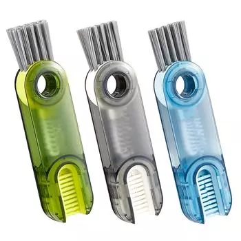 Набор щеток для чистки крышек чашек 3 в 1 Эргономичная ручка Многофункциональный бытовой кухонный набор для чистки