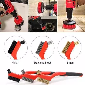 Набор щеток для детализации автомобиля, 21 шт., многофункциональная щетка для чистки деталей автомобиля для внешней отделки колес, салона разноцветный