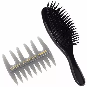 Набор щеток для массажа Babro Pomade Mesh Comb (Серый) & Мужской (черный) 2-х компонентный для мужчин/кожи головы