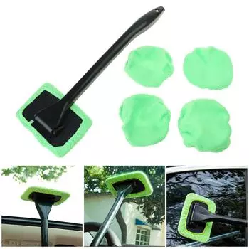 Набор щеток для мытья окон автомобиля, инструмент для мытья лобового стекла, внутренний стеклоочиститель с длинной ручкой темно-синий