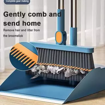 Набор щеток для пола с совком и метлой, антипригарная метла для дома, длинная ручка, метла с совком, наборы инструментов для уборки дома