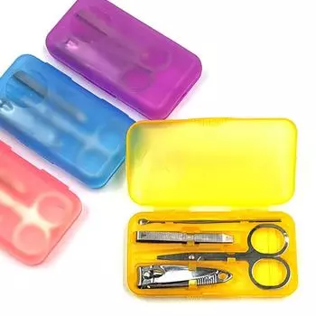 Набор щипчиков для ногтей, цветная коробка, набор из 4-х инструментов для маникюра, щипчики для ногтей, маленькие ножницы, совок для ушей #C0PYB# Boxed жёлтый