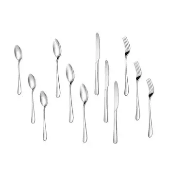 Набор серебряных ложек Премиальный набор столовых приборов из нержавеющей стали Зеркально полированный набор столовых приборов Прочный набор столовой посуды для еды для дома и кухни