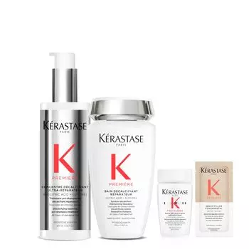 Набор шампуней Time Kerastase Damage Repair Consentre 250 мл Van Decalcify 250 мл Включен бесплатный образец Damage Care [Ограниченный набор] Premire Pre-Treatment & + серебряный