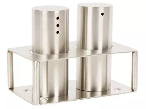 Набор шейкеров для соли и перца Trifri, современная кухня, 2 предмета, декор стола, разбрызгиватель для специй, многоразовый дозатор для специй из нержавеющей стали 3.9”X 3”X 1.2” inches серебряный