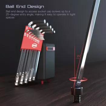 Набор шестигранных ключей, 35 предметов. Набор шестигранных ключей. Набор метрических шестигранных ключей S2, сталь и CRV SAE, 3/64-3/8 дюйма/мм. 35 разноцветный