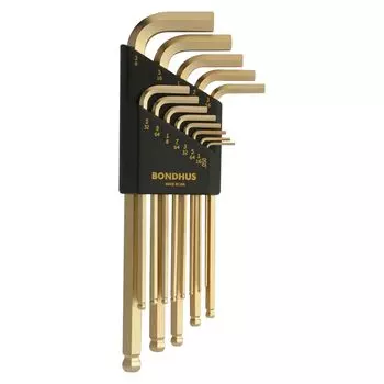Набор шестигранных шаровидных наконечников Gold Guard Processing Set из 13 BLX13G []BONDHUS L-образный ключ (14K) (0,050, 1/16, 5/64, 3/32, 7/64, 1/8, 9/64, 5/32, 3/16, 7/32, золотой