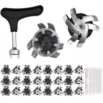 Набор шипов для гольфа QuickYen Footjoy Spike Studs, сменные шипы для гольфа, легко надевать и брать с собой, в комплекте коробка для хранения, сменные шипы для гольфа, 24 шт.