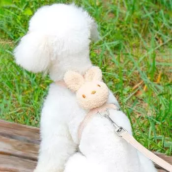 Набор шлейка + поводок Pastel Pet Puppy Tosuni, бежевый (упряжь), бежевый (привести)
