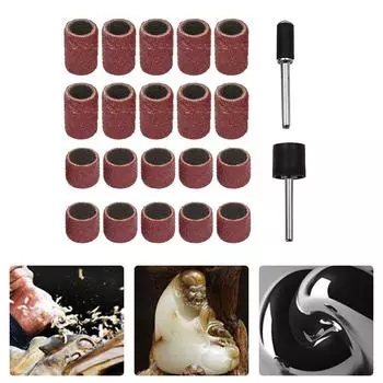 Набор шлифовальных барабанов, шлифовальные насадки, шлифовальное кольцо, набор из 22 шт.