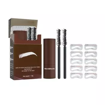 Набор штампов для бровей и трафаретов для бровей - набор для штамповки бровей, набор трио штампов для бровей, набор трафаретов и штампов для бровей, набор для бровей, светло-коричневый темно-коричневого