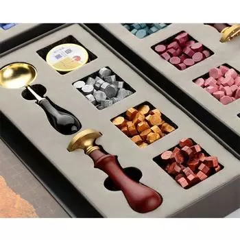 Набор штампов для сургучной печати «сделай сам», комплект съемных ложек для штампов, набор уплотняющих бусин, конверт, свадебная упаковка, подарки, открытка set 02