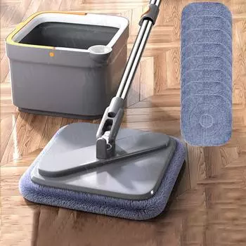 Набор швабр и ведер для мытья полов Magic Floor Cleaning, швабра с отжимом, вращающаяся на 360° плоская швабра для пола, метла, пылесос