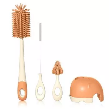 Набор силиконовых ершиков для детских бутылочек с подставкой для бутылочек для молока, вращающихся на 360 градусов, портативных взрослых кружек, набор для мытья посуды, бытовой