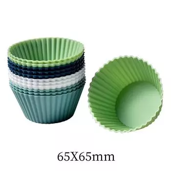 Набор силиконовых формочек для маффинов цвета Моранди различных форм: звезда, сердце, прямоугольник, пончик