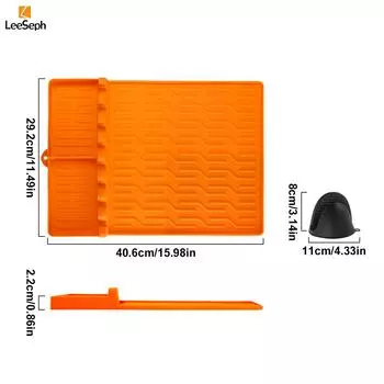 Набор силиконовых ковриков для гриля с 2 мини-прихватками, силиконовый коврик для гриля, совместимый с боковой полкой гриля Blackstone