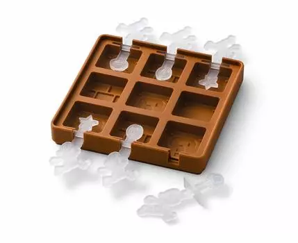 Набор силиконовых подносов для домашней вечеринки Super Mario (блок) коричневый