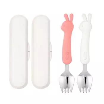 Набор силиконовых спиц Edison Rabbit, 2 вида спиц + футляр, розовый, кремовый