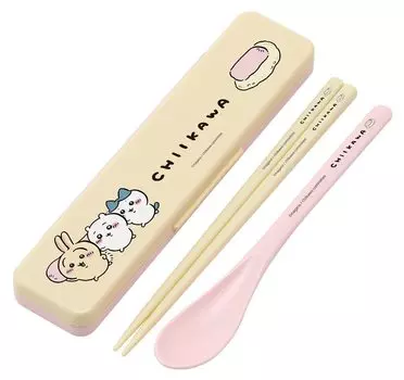 Набор Skater Combi палочки для еды набор ложек Chikawa 18 см антибактериальный для взрослых Сделано в Японии CCS3SAAG-A