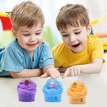 Набор слаймов для детей, игрушка для снятия стресса, 50 мл. Мягкие пушистые слаймы для веселой игры, слаймы для снятия стресса, начинка для пасхальных корзинок для яиц красный