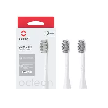 Набор сменных электрических зубных щеток Oclean из 2 щетинок. Очень мягкие щетинки, которые бережно относятся к деснам. Совместимы со всеми моделями Oclean. Уход | (Жвачка