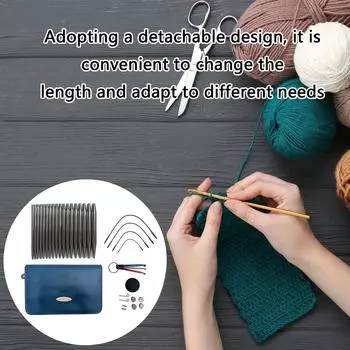 Набор сменных круговых спиц с футляром и принадлежностями 2,2-4,5 мм Металлические круговые спицы Инструмент для вязания