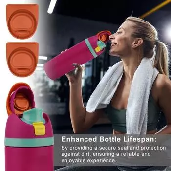 Набор сменных пробок из 4 предметов для силиконовой прокладки Owala FreeSip для бутылки с уплотнением 19/24/32/40 унций 4pcs светло-розовый