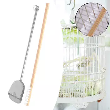 Набор совков для удаления птиц и щетка для чистки для ара Red Black