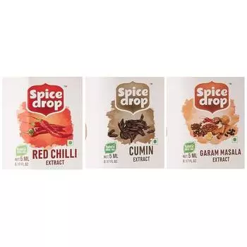 Набор Spice Drop Kitchen Combo Pack | Натуральный экстракт гарам масала, зира (Тмин) и красный чили (Лал Мирч) | Подходит для веганов | 5 мл x 3 упаковки