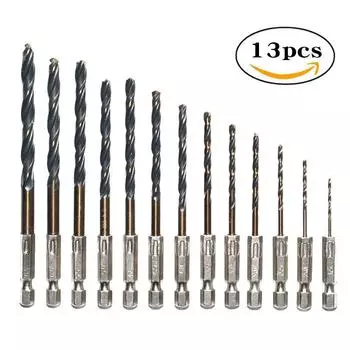 Набор спиральных сверл с шестигранной ручкой из нержавеющей стали для ручного сверления и пробивки отверстий. В комплект входят спиральные сверла из быстрорежущей стали. Single 1.5mm