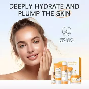 Набор средств по уходу за кожей LAIKOU Vitamin C Series, 5 предметов, увлажняющий тканевый набор Skincare set