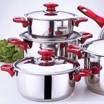 Набор стальной посуды Olympos из 9 предметов