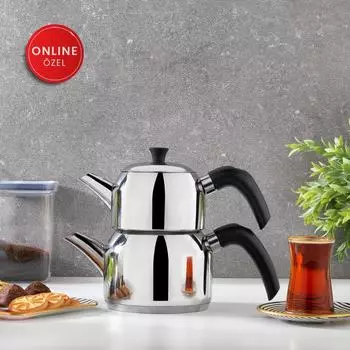 Набор стальных чайников Diva Deluxe (Мини размер) -4 шт.-черный