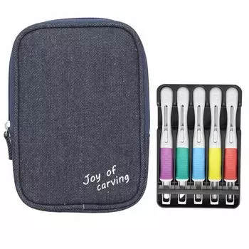 Набор стамесок для начальной школы Sakura Grip Chisel S с защитой Navy для учеников, защитный кожух, для мальчиков, для девочек, унисекс, джинсовый, для правшей