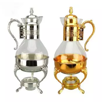 Набор стеклянных кофейников, подогреваемый кувшин для воды с крышкой и чашкой, чайник для горячего и холодного чая в винтажном стиле для H Gold