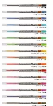 Набор стержней для шариковой ручки Mitsubishi Pencil Style Fit Gel Ink из 16 штук всех цветов 0,38 мм
