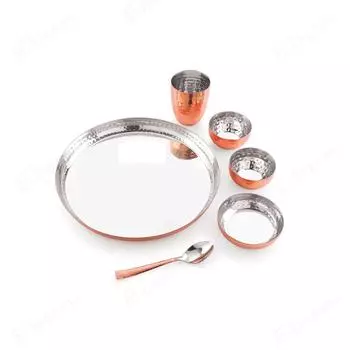 Набор столовой посуды из нержавеющей стали толстого калибра | Покрытый медным цветом набор тали из кованой вручную стали | Набор столовой посуды из нержавеющей стали для кухни |